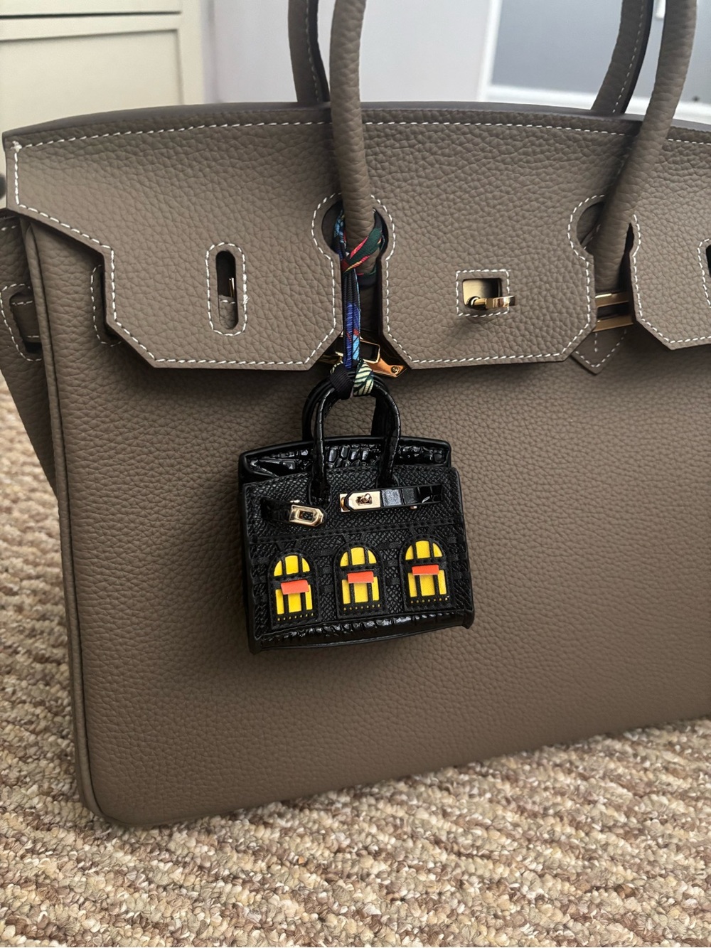 Mini Bag Black Charm with Yellow Accents